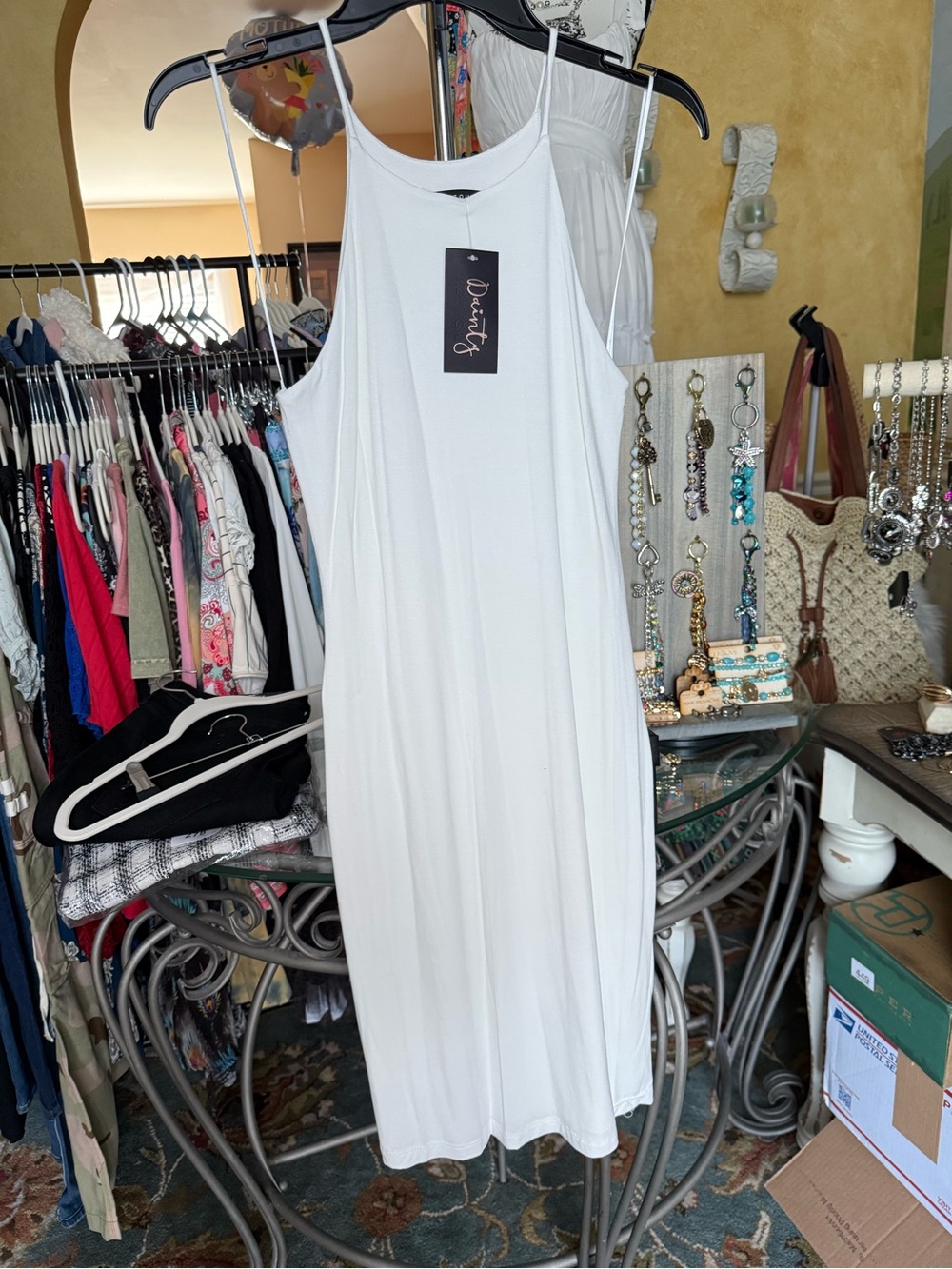Final Touch White Sleeveless Dress